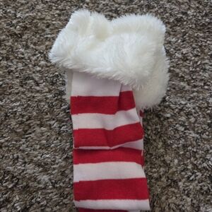 Red and White Striped Kids Winter Hat